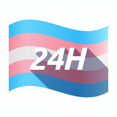 Isolated transgender flag with    the text 24H