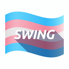 Isolated transgender flag with    the text SWING