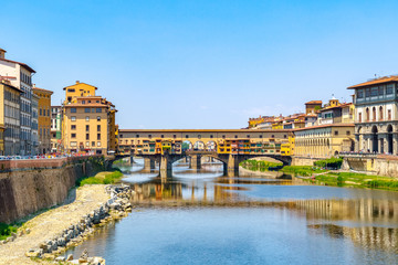 Ponte Vecchio (Old Bridge) over the Arno River in Florence, Italy