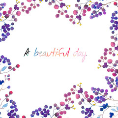 Watercolor flowers and plants