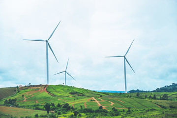 wind turbine Electrical generating. On the mountain
