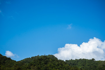 Before clouds over the mountains.In the rainy weather in the countryside