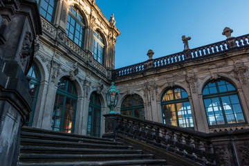 The old buildings in city Dresden against sky