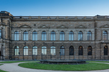 Fototapeta premium The old buildings in city Dresden against sky