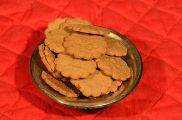 Christmas brown cakes in a shale
