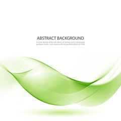 Green vector waves abstract background