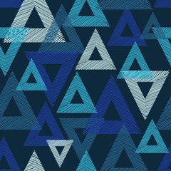 Obrazy na Szkle  Seamless background with abstract geometric pattern. Scribble texture. Textile rapport.