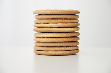 many  cookies on a white background