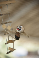 Coconut shell doll for mobile hanging