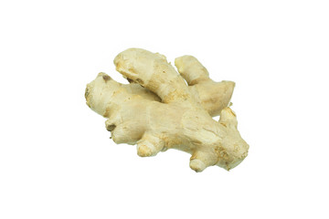 Root ginger isolated on a white studio background.