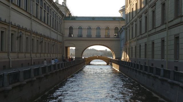The Winter canal in the evening - St. Petersburg, Russia
