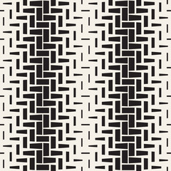 Repeating Rectangle Halftone. Modern Geometric Lattice Texture. Vector Seamless Monochrome Pattern