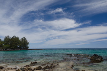 Walking on beach in Puako village