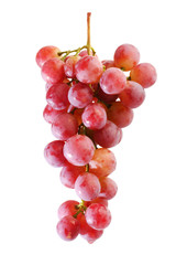 bunches of Summer fresh red grape with white isolate background