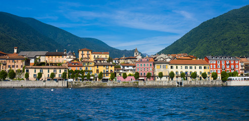 Fototapeta na wymiar View of the old town promenade of Cannobio - Lago Maggiore, Verbania, Piemont, Italy