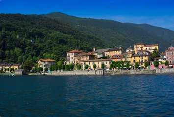 Fototapeta na wymiar View of the old town promenade of Cannobio - Lago Maggiore, Verbania, Piemont, Italy
