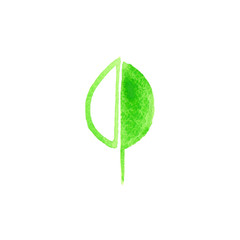 Obraz premium Watercolor leaf icon