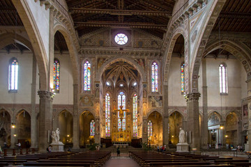 Fototapeta na wymiar The interior of the Basilica of Santa Croce