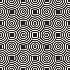 Fototapeta na wymiar Vector seamless geometric pattern composed with circles and lines. Modern stylish rounded stripes texture. Repeating abstract background