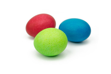 Perfect colorful handmade easter eggs isolated on a white