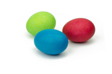 Perfect colorful handmade easter eggs isolated on a white