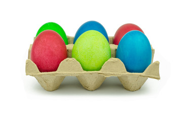 Perfect colorful handmade easter eggs isolated on a white
