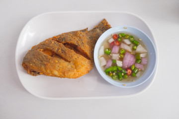 Thai food Deep fried little Tilapia fish