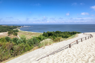 Nida - Curonian Spit and Curonian Lagoon, Nida, Klaipeda, Lithuania. Nida harbour. Baltic Dunes. Unesco heritage. Nida is located on the Curonian Spit - obrazy, fototapety, plakaty