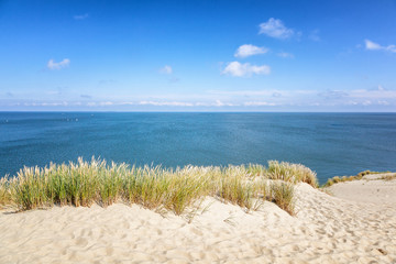 Nida - Curonian Spit and Curonian Lagoon, Nida, Klaipeda, Lithuania. Nida harbour. Baltic Dunes. Unesco heritage. Nida is located on the Curonian Spit