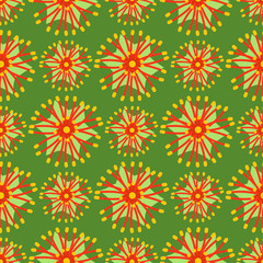 Beautiful tropical flower seamless pattern design summer plants colorful decoration nature design floral drawing leaf blossom vector illustration.