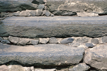 Ancient stone steps to the monastery staircase
