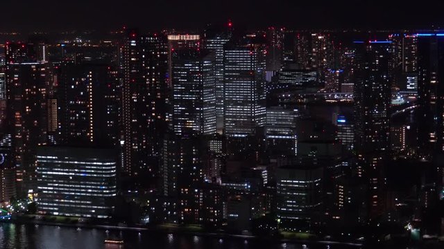 Urban night view of Tokyo