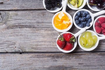 Fruits and berries in bowl