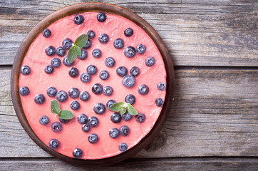 Fototapeta na wymiar Cheesecake with blueberry