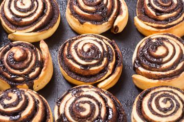 Freshly baked cinnamon rolls