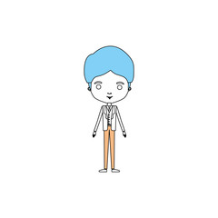 color sections silhouette caricature groom man in wedding formal suit with mushroom haircut