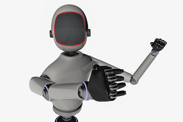 A fighting robot full in action