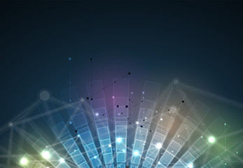 Digital technology world. Business virtual concept. Vector background