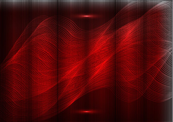 Many fine lines on a red background 