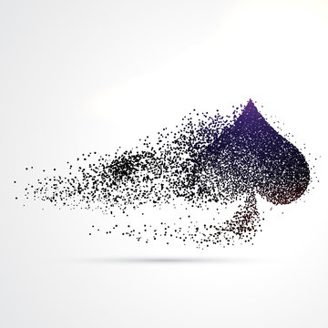 spade symbol design made with particles