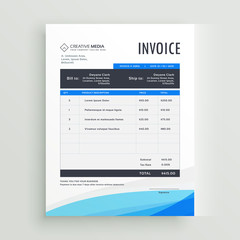 Obraz premium blue invoice template vector design