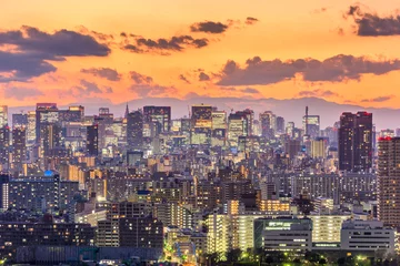Schilderijen op glas Tokyo, Japan Cityscape © SeanPavonePhoto