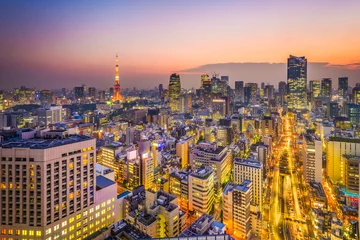 Meubelstickers Tokyo, Japan Cityscape © SeanPavonePhoto