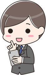 男性　就活 新入社員 社会人 スマートフォン スマホ 調べ物