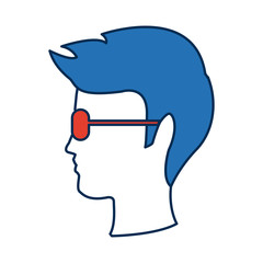profile man head wear glasses character hairstyle