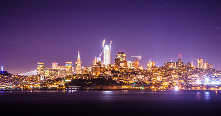 Obraz na płótnie Canvas san francisco california cityscape skyline at night