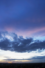 Fototapeta premium Panorama Dramatic Atmosphere of Beautiful sunset sky and Clouds.