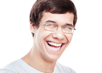 Fototapeta premium Laughing young man headshot