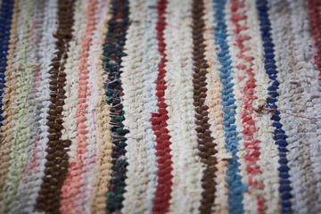 old handmade rag rug