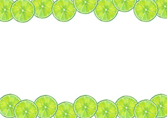 Lime fruits frame